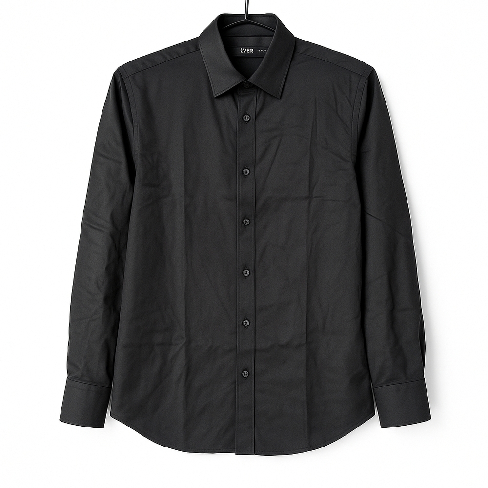 J.Ver Black Luxury Button-Down Dress Shirt Men’s L Classic Elegant‎ Long Sleeve